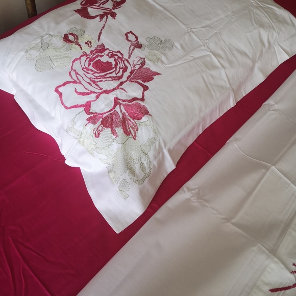 100% Cotton satin sheets set with satin embroidery - Picture 2 of 15